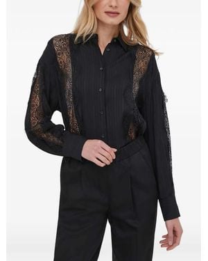 Sisley Camisa Con Detalles De Encaje - Negro