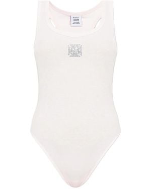Vetements Rhinestone Tank Top - White
