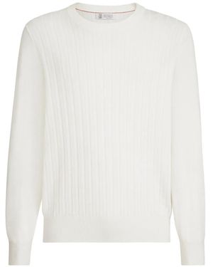 Brunello Cucinelli Ribbed sweater - Weiß