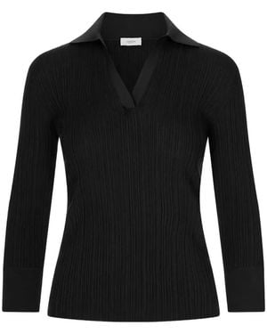 Agnona Ribbed Long-Sleeve Top - Black
