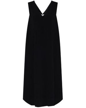Sportmax ノースリーブ Vネックドレス - ブラック