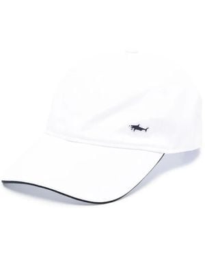 Paul & Shark Shark Fin Katoenen Honkbalpet - Wit