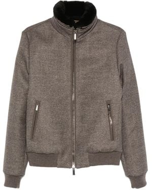 Moorer Shearling-collar Zip-front Jacket - ブラウン