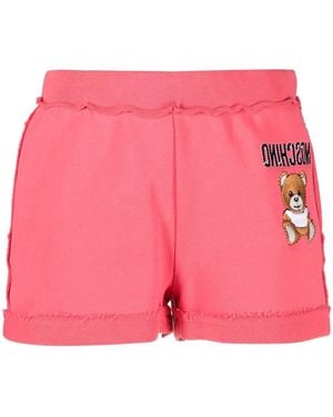 Moschino Logo-Embroidered Jersey Shorts - Pink