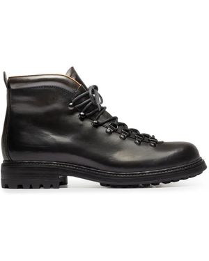 Officine Creative Lace-Up Leather Boots - Black