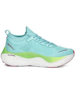 EA7 Baskets Lacées À Détails De Perforations - Vert