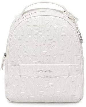 ARMANI EXCHANGE Logo-Embossed Backpack - White