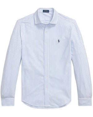 Polo Ralph Lauren Striped Stretch Knit Oxford Shirt - Blue