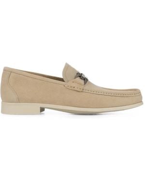 Ferragamo Gancini Ornament Loafers - Natural