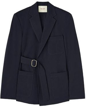 RETORI Belted Denim-Effect Jacket - Blue