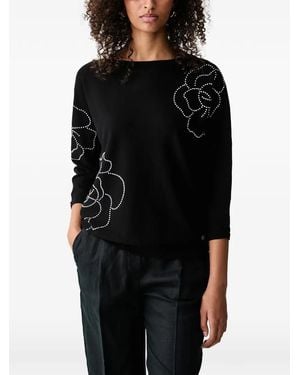 Joseph Ribkoff Rhinestone-Embellished Sweater - Black