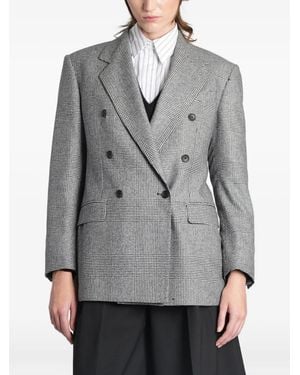 Tagliatore Checked Double-Breasted Blazer - Gray