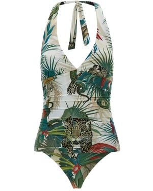 Roberto Cavalli Badeanzug Mit Tier-Print - Grün