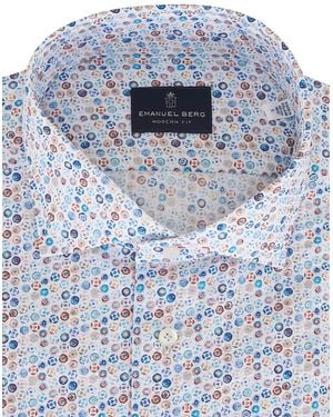 Emanuel Berg Geometric-Print Shirt - Blue