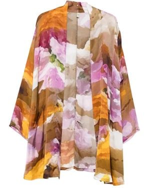 Yavi Abstract-Print Jacket - Brown