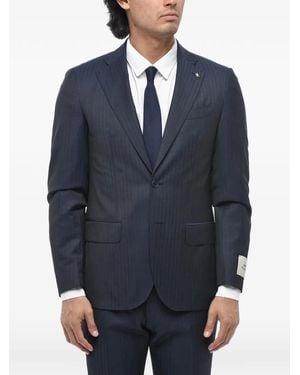 Corneliani Cc Collection Jacquard Virgin Wool Suit - Blue