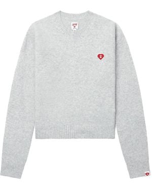 AAPE BY A BATHING AP Heart-Patch Knitted Jumper - White