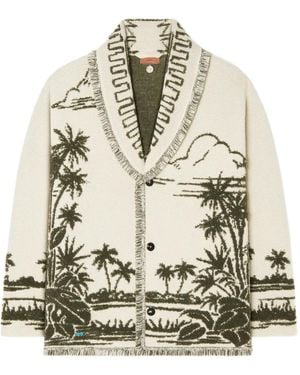 Alanui Palm-Tree Fringed Cardigan - Natural