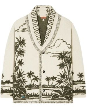Alanui Palm-Tree Fringed Cardigan - Natural