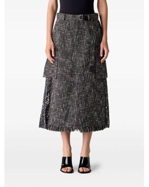 Sacai Falda Con Cinturón - Negro