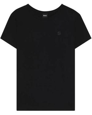 BOSS Logo-Embroidered Cotton T-Shirt - Black