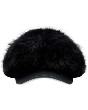 Comme des Garçons Casquette En Fourrure Artificielle - Black