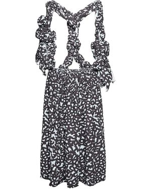 Comme des Garçons Printed Midi Pinafore Dress - White