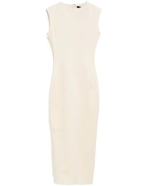 Jacquemus The Alba Ruched Fitted Midi Dress - White