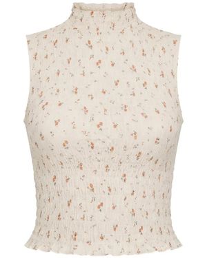 Reformation Blusa Adri Con Volantes - Blanco