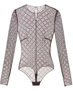 Elisabetta Franchi Langärmeliger Body - Lila