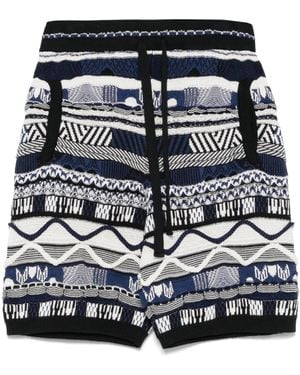 Laneus Knitted Bermuda Shorts - Black