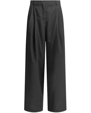 Max Mara Pleated Wool Trousers - Black