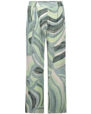 Betty Barclay Abstract-Print Wide-Leg Trousers - Green