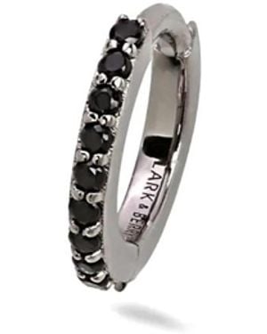 Lark & Berry Pendiente De Aro Modernist Mediano En Oro De 14 Ct Con Diamantes - Blanco