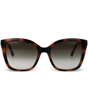 Ferragamo Eyewear Gancini Tortoiseshell-Effect Sunglasses - Black