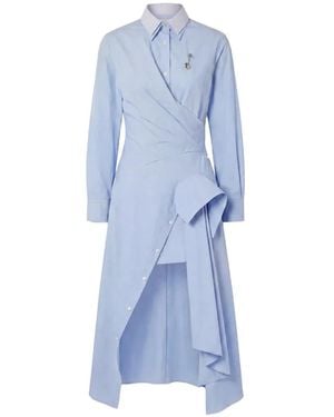 Monse Cascade-Detail Shirt Dress - Blue