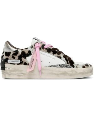 Crime London Hyena Leopard-Print Trainers - White