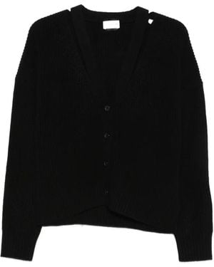 P.A.R.O.S.H. Cárdigan De Canalé Con Aberturas - Negro