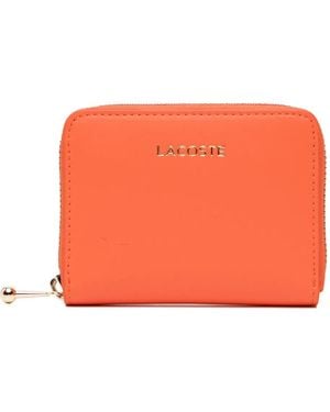 Lacoste Logo-Print Wallet - Orange