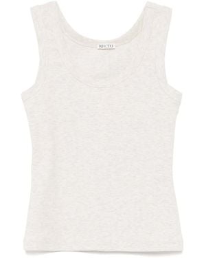 RECTO. Jersey Scoop-Neck Tank Top - White