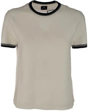 Paul Smith Ribbed-Trim Knitted T-Shirt - Gray
