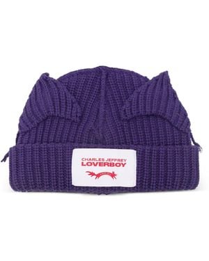 Charles Jeffrey Ears Beanie Hat - Purple