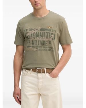 Aeronautica Militare 4Th Wing-Printed T-Shirt - Natural