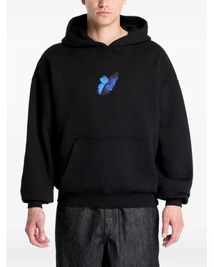 Mister Tee Le Papillon Butterfly-Print Hoodie - Black