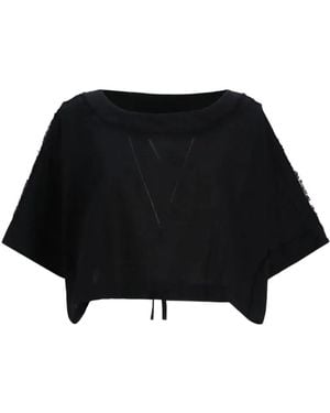 Devotion Kaliopi Frayed-edge Cotton Top - Black
