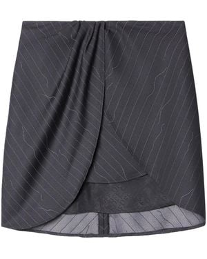 Off-White c/o Virgil Abloh Draped Pinstripe Mini Skirt - Grey