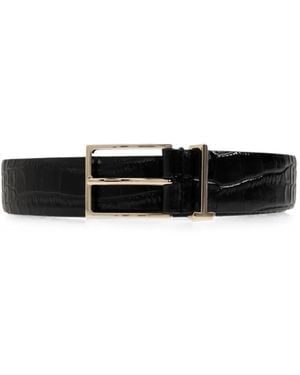 Tom Ford Croc-Effect Leather Belt - White