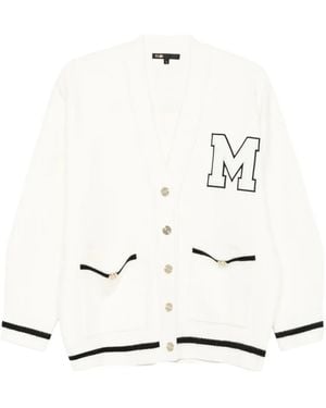 Maje Initial-Embellished Cardigan - White