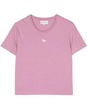 Maison Kitsuné T-Shirt With Baby Fox Application - Pink