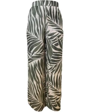 Pennyblack Leaf-Printed Pants - White
